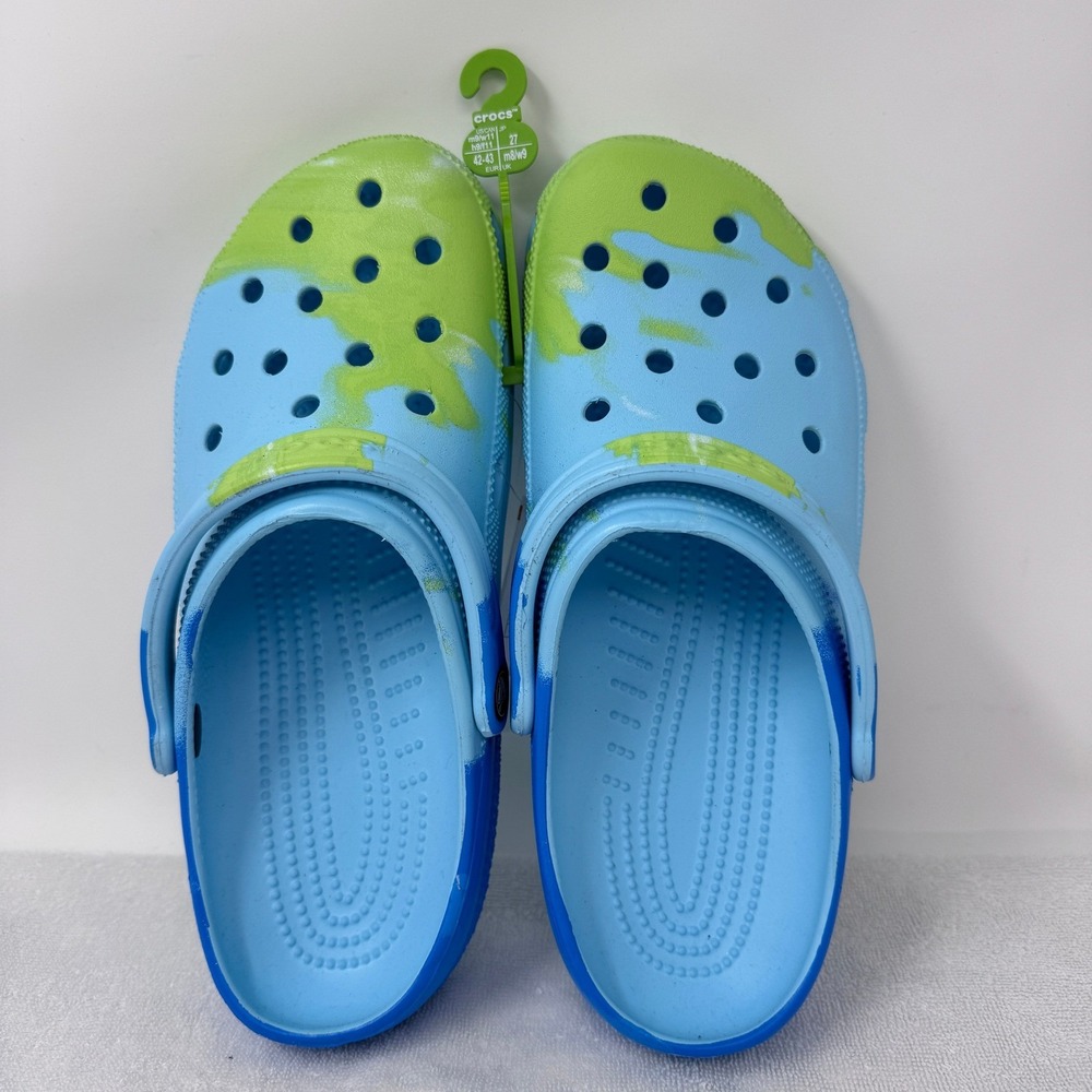 Crocs Classic Ombre Clog Arctic Multicolor Blue Lime Green M9/W11 208275-4LE NEW